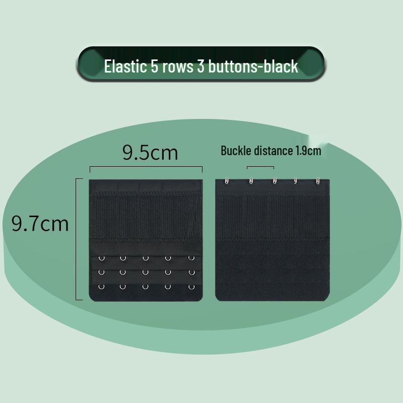 Elastic Bra Extender with Stainless Steel Hooks - Universal Full-Size Bra Back Closure