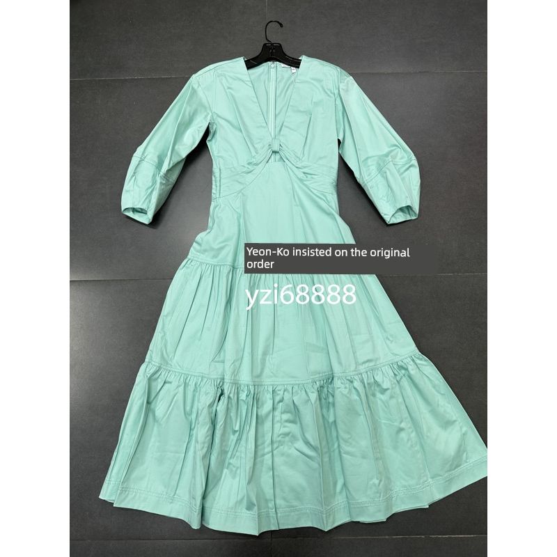 

Official 495 American Knife Hard Goods ~ Sexy Large Lantern Sleeve High Waist Tight Waist A- line Sweet Princess Dress Long Dress Tiffany Blue 4 yards = M