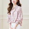 Camicetta a quadri rosa da donna per l'estate Ultimo stile di Hong Kong Stile vintage Camicetta