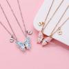 2 Pcs Hot Selling Butterfly Necklace Fashion BFF Friend Necklace Set Exquisite Alloy Magnet Necklace Jewelry Personalized Gift