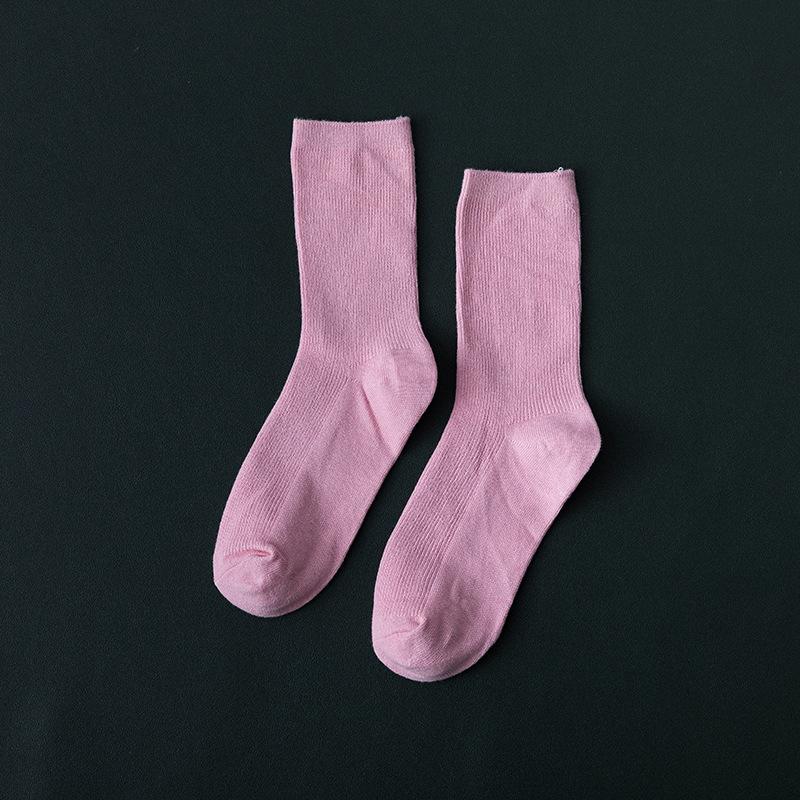Colorful Harajuku Retro Women Lady Cotton Socks Fluorescent  Neon Color Korean Purple Yellow Pink Designer Skateboard Cool Cute