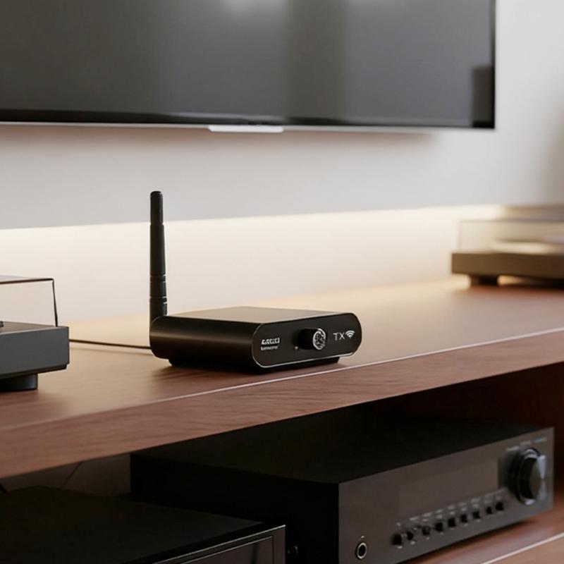 AU2410 Wireless Auditory Transmitter Receiver Set Easy for Streaming Auditory from TV to Speakers
