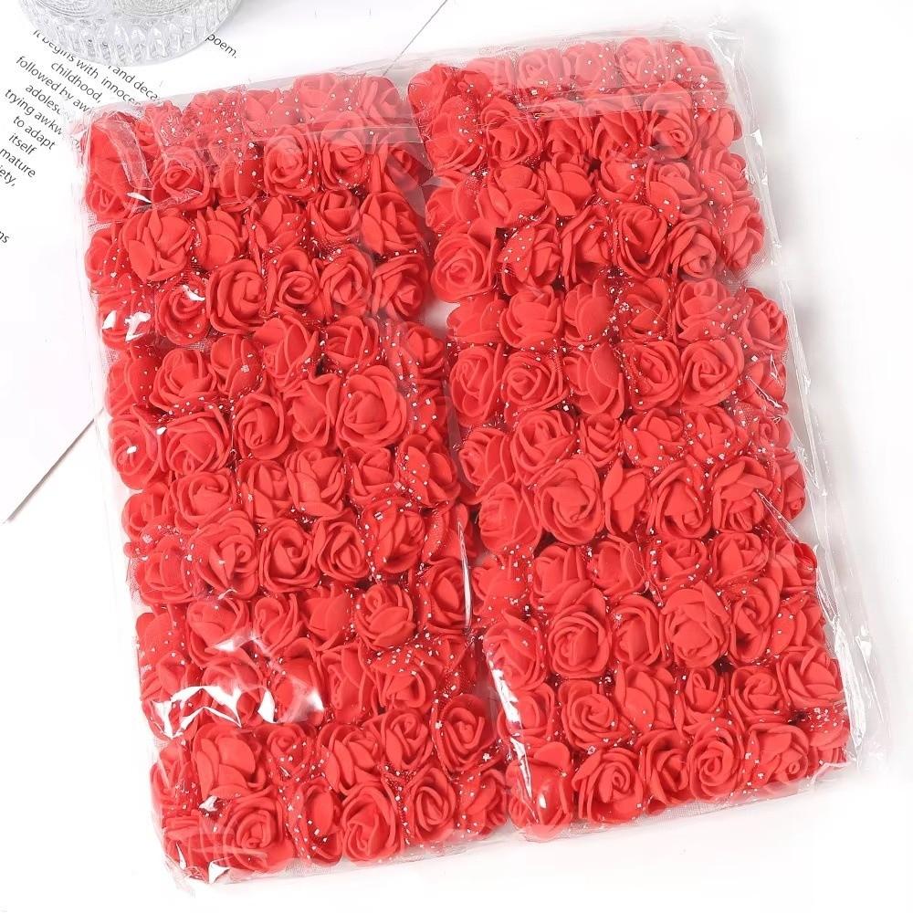 

144Pcs DIY Foam Fake Flowers Mini Rose Artificial Flower Craft for Valentine S Thanksgiving Day красный