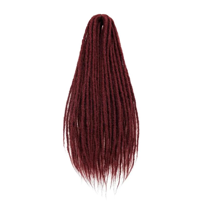 24' Dreadlocks Extensions Crochet Hair for Women 10 Strands Handmade Crochet Hair Braids 0.6cm Hippie Double Ended Dreadlock