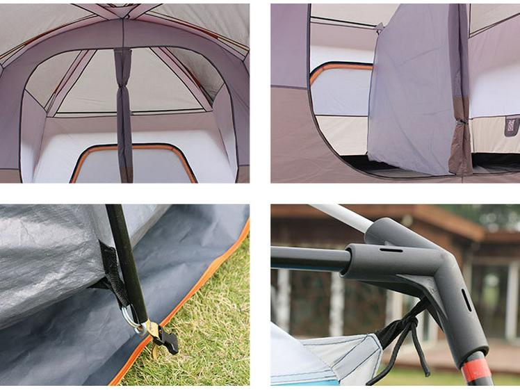 Luxuriöses tragbares Mehrraum-Campingzelt für 4-10 Personen - Geräumiges regendichtes Design