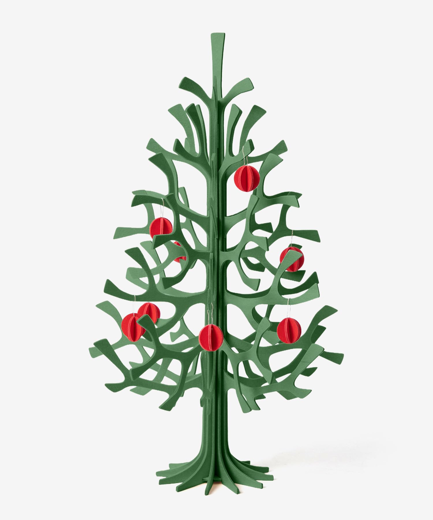 Lovi Fir Tree Set of 8 Mini Balls FOREST GREEN x BRIGHT RED [Lovi] 30cm, [Used]