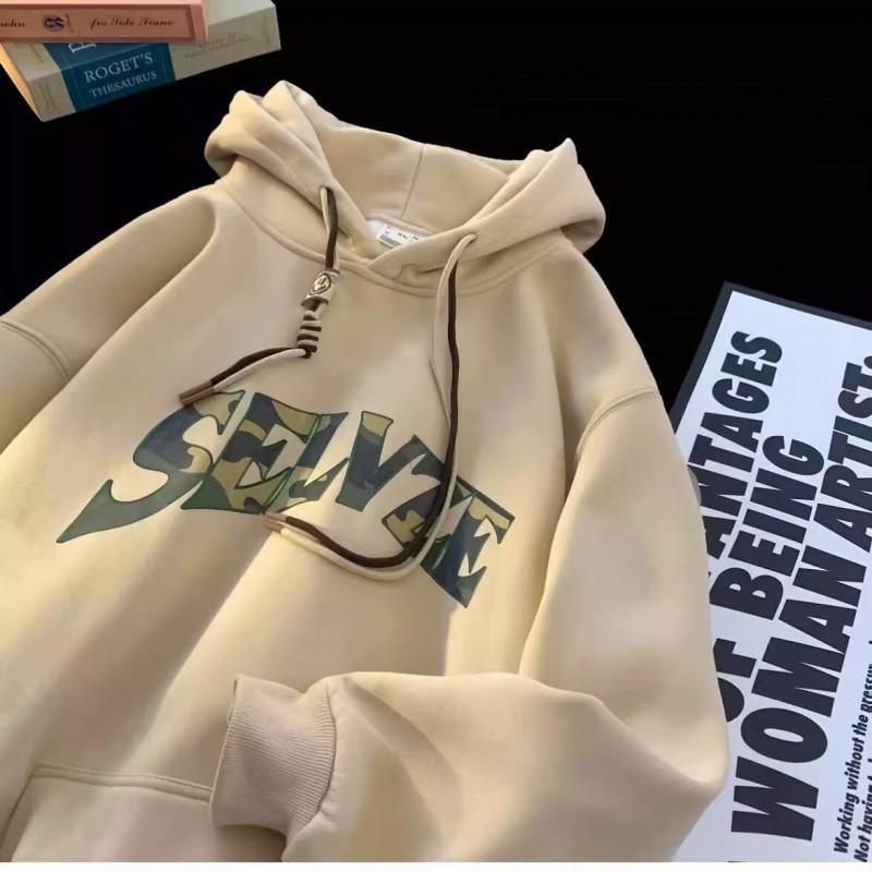 Pánská oversized mikina s kapucí Zimní s fleecovou podšívkou Volný střih Ležérní Potisk Streetwear Nadměrná velikost