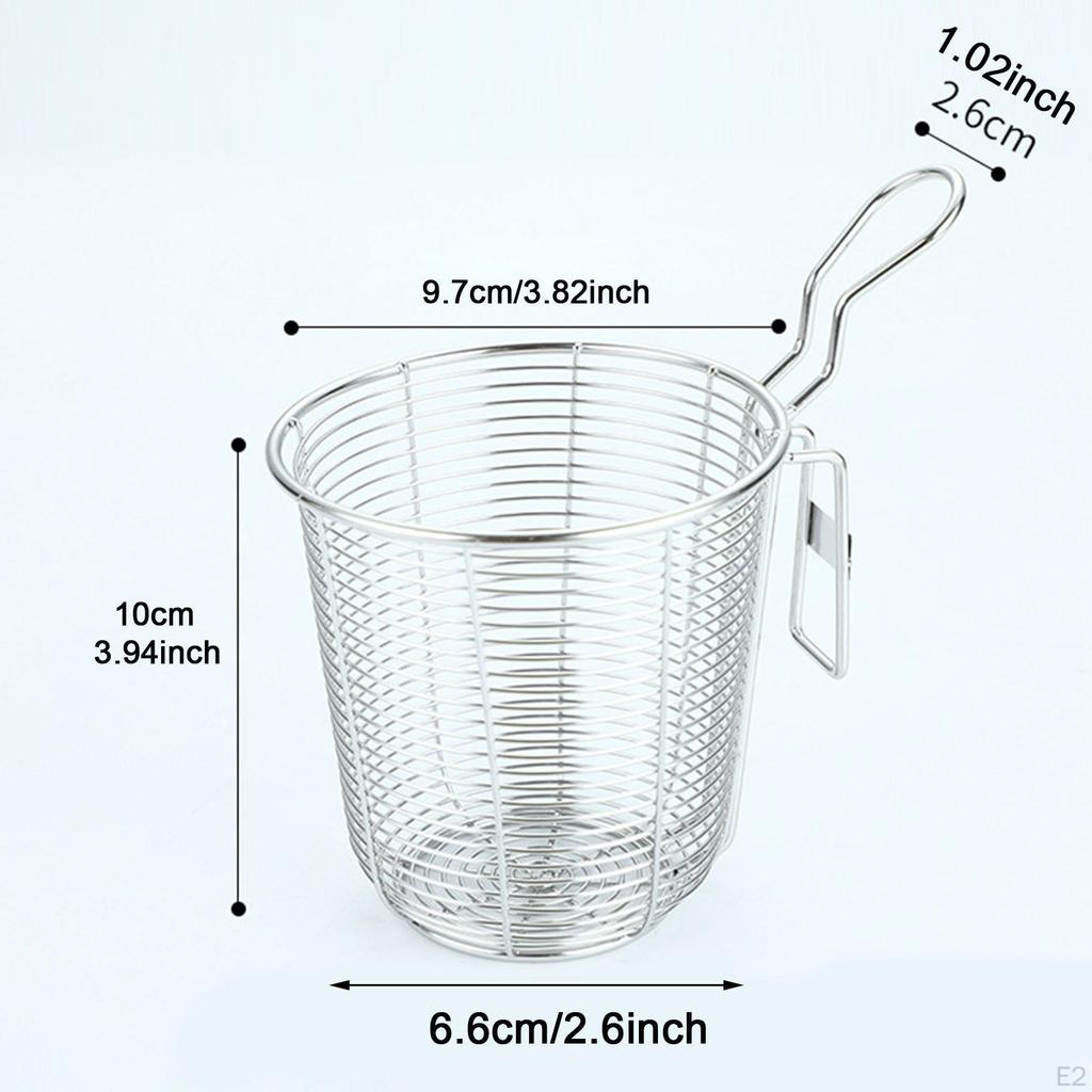 Food Colander Basket Noodle Strainer Portable Kitchen Utensil Wire Fry Deep Frying