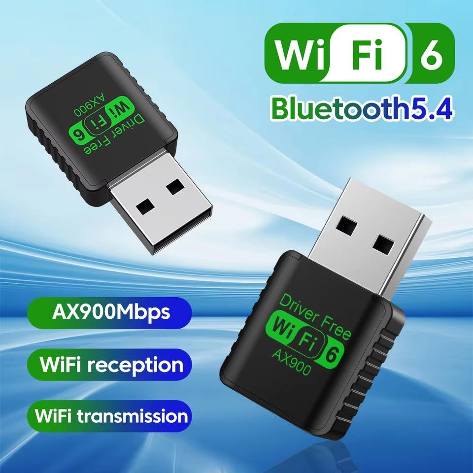 

WiFi 6 AX900 Bluetooth 5.4 WiFi USB Adapter Wireless Network Card 2.4G&5GHz Wlan Receiver Signal Receiver For PC/Laptop Win10/11