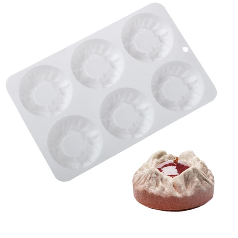 6-Loch Silikonform Bergform Dessertformen für Mousse-Kuchen und Dessert Leichtes Entformen und Temperaturbeständig