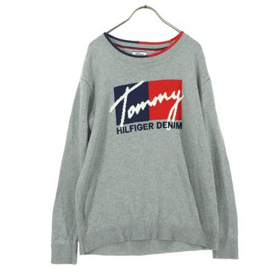 Beauty Products Logo Embroidery Long Sleeve Round Collar, Fine Gauge, Synthetic Fiber Sweater Men's Used