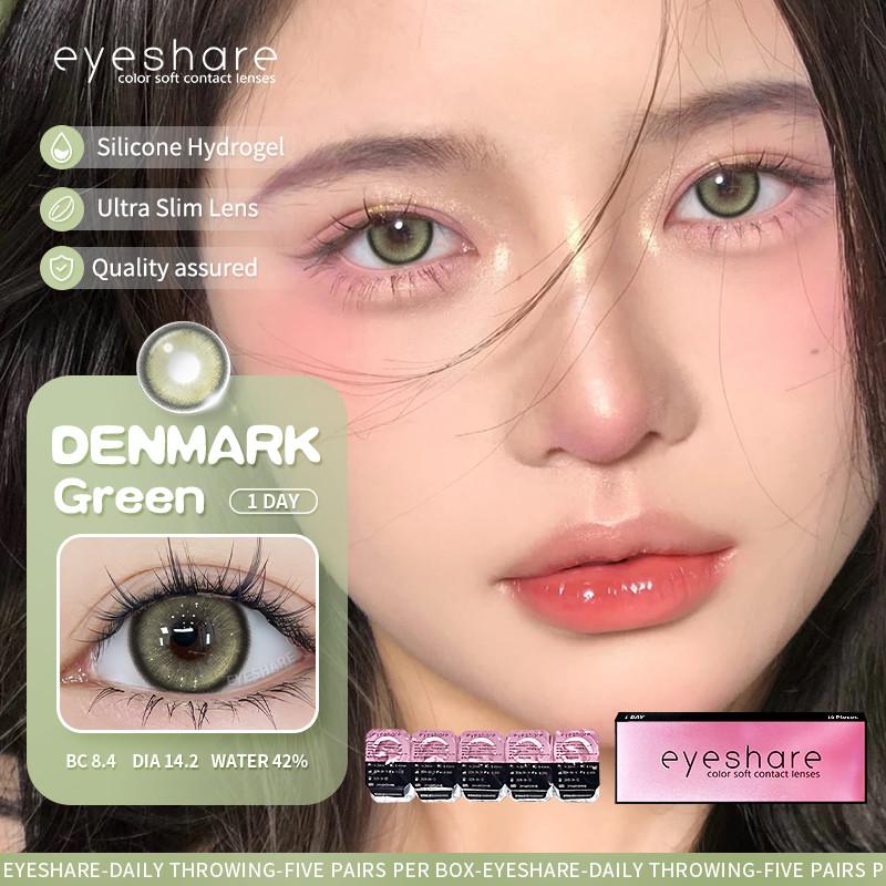 EYESHARE DENMARK New Daily Disposable Contact Lenses Colored 1Day Blue Lens 10Pcs/5Pair Eyes Lense