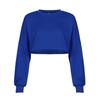 Cropped Hoodie Women Autumn Korean Solid Loose Crop Round Neck Womens Top