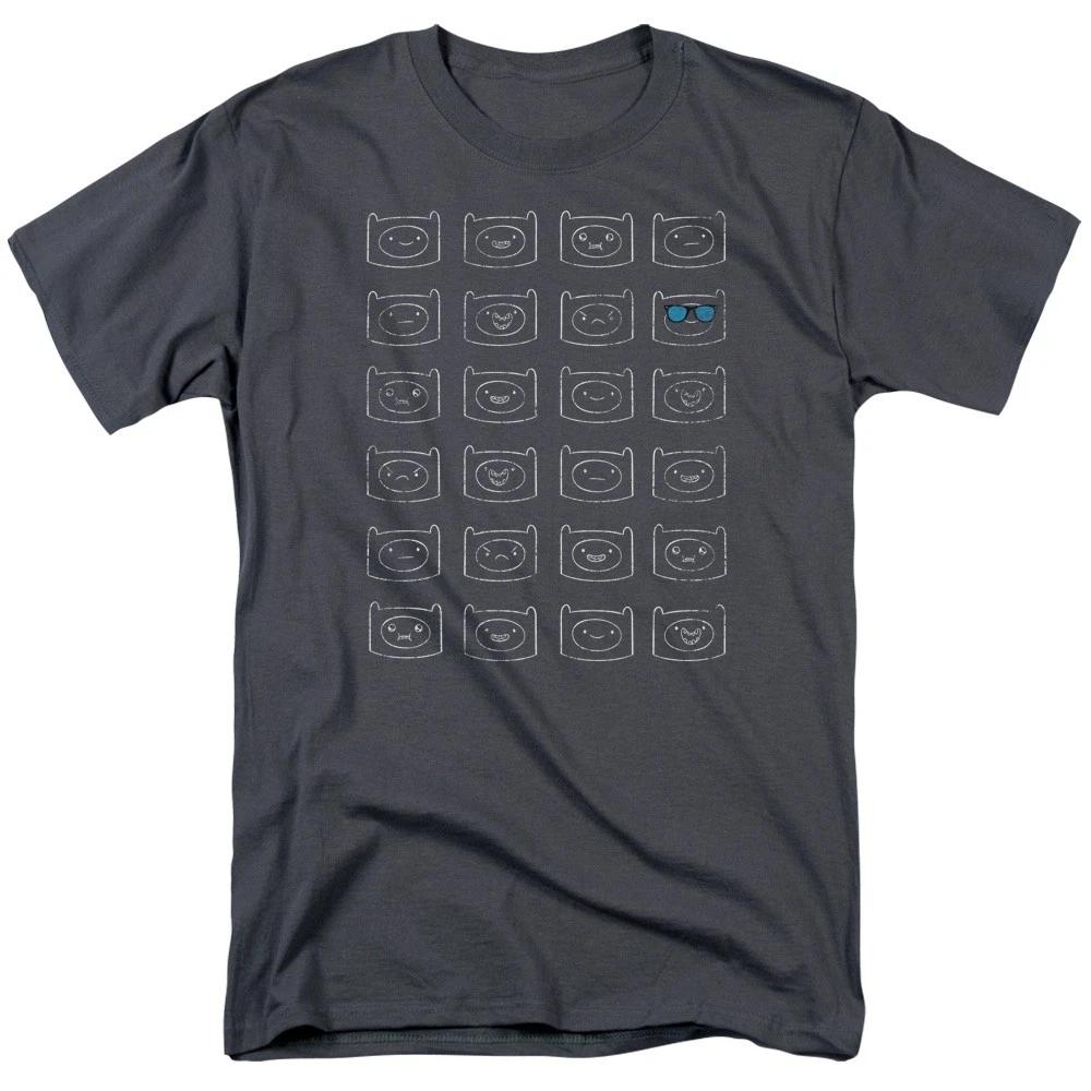 Adventure Time - Finn Faces - Unisex Short Sleeve Children s T-shirt - Gray 160