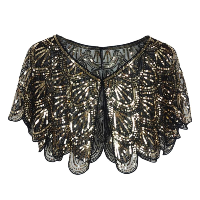 Sequins Lace Shawls Palaces Styles Women Shawls Sunscreen Hollows Out Cloak Tippet for Travel and Shopping