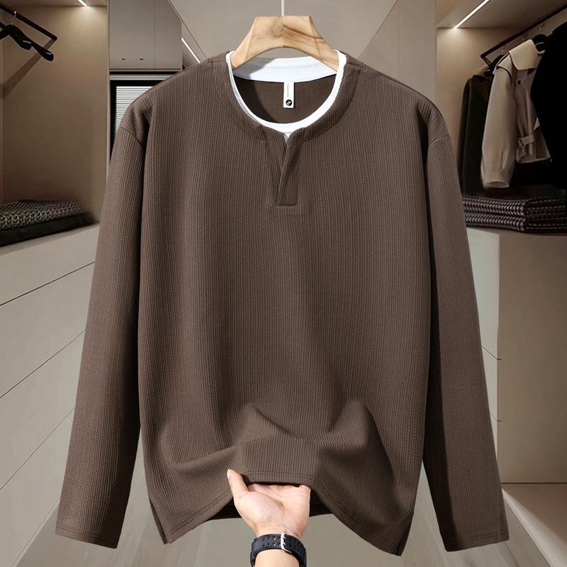 

Батал 5XL-13XL Осенние мужские топы оверсайз с длинным рукавом, пуловеры, повседневные мужские толстовки 9XL коричневый