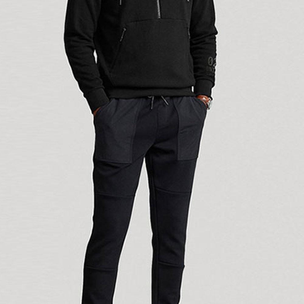 Polo Ralph Lauren Solid Color Half-Zip Hoodie Men hoodies Black MNRXKNI16820009-001