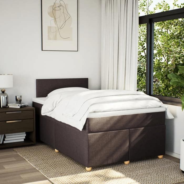 Maison Exclusive - Sommier à lattes de lit avec matelas Marron foncé 120x200 cm