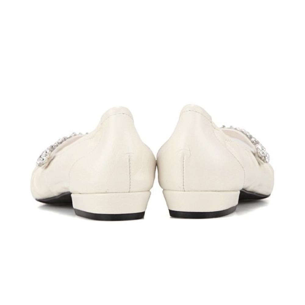 Barbara Leather Shirring Jewel Mary Jane Women Pumps 2cm Bbj119iv