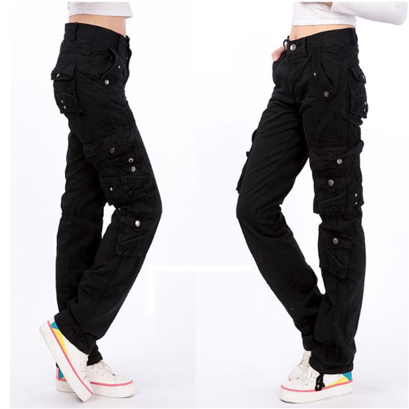 

Брюки-карго унисекс повседневные свободные брюки для фитнеса и альпинизма 28 чёрный