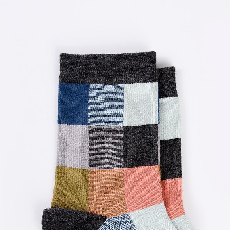 5 Paar/Los gekämmte Baumwolle Herrensocken Herbst und Winter Kompressionssocken Mode Bunt Quadratisch Fröhliche Socken Herren Größe 39-45