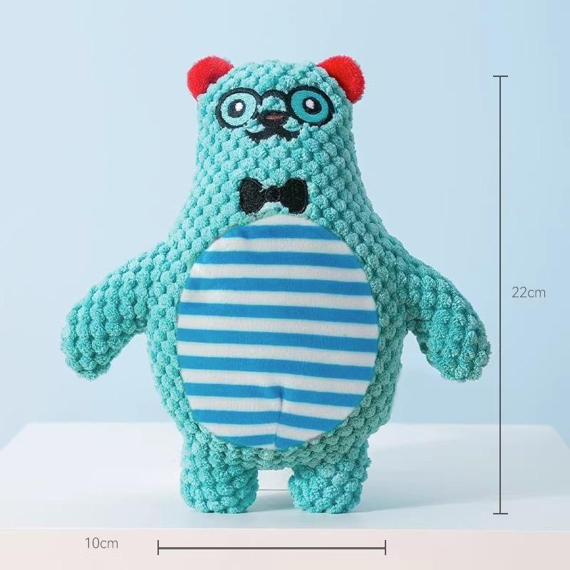 Hundespielzeug mit Geräusch Plüsch Bissfest Corgi Teddy Kleiner Welpe Shiba Inu Zähneknirschen zur Linderung von Langeweile Haustierbegleiter Zubehör