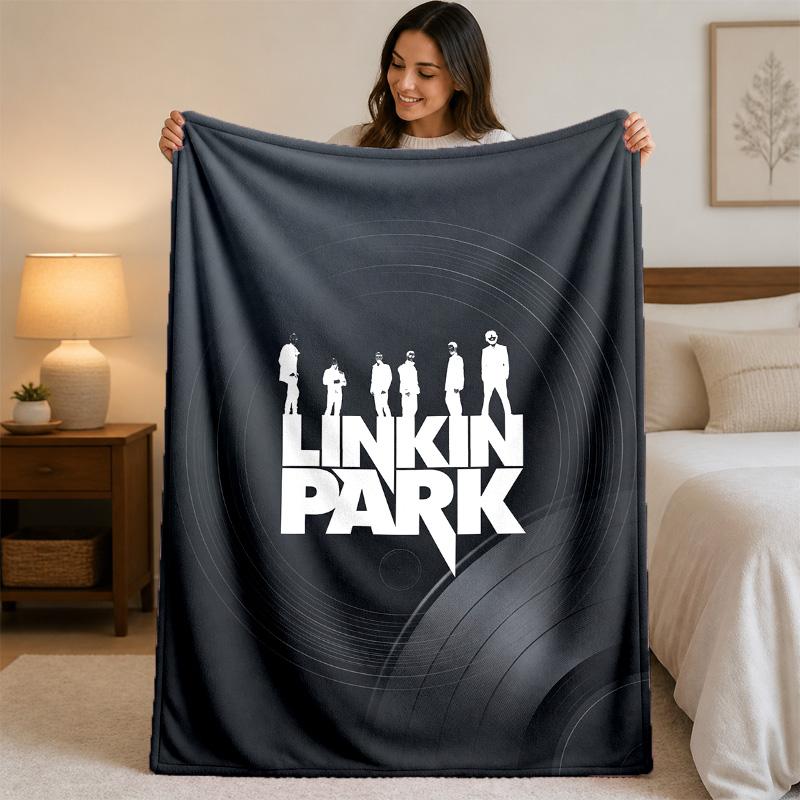 Linkin Park Druck Flanelldecke Gemütliche Leichte Plüschdecke für Bett Sofa Haushalt