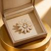 Elegant French Luxury Rhinestone Flower Brooch: High-End Fashion Pin for Suits
