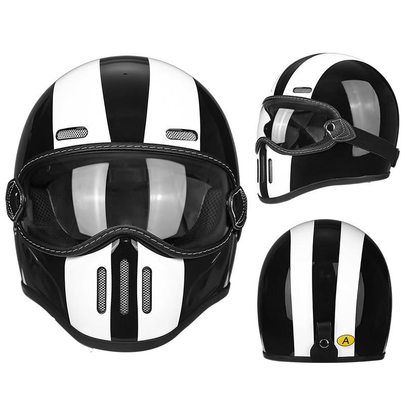 Fiberglass Retro Full Face Motorcycle Helmet Men Women Small Shell Pig Nose Design Harley Cruiser Style