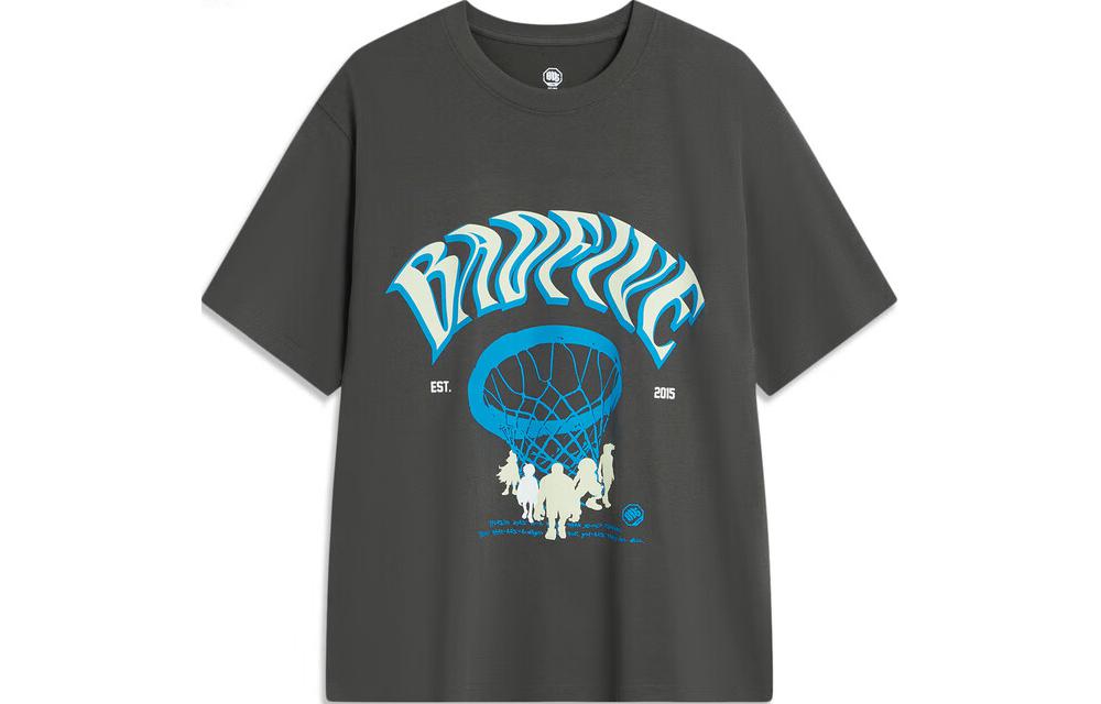 Li Ning Badfive T Shirt Unisex Obsidian Gray AHSU013-7 2XL