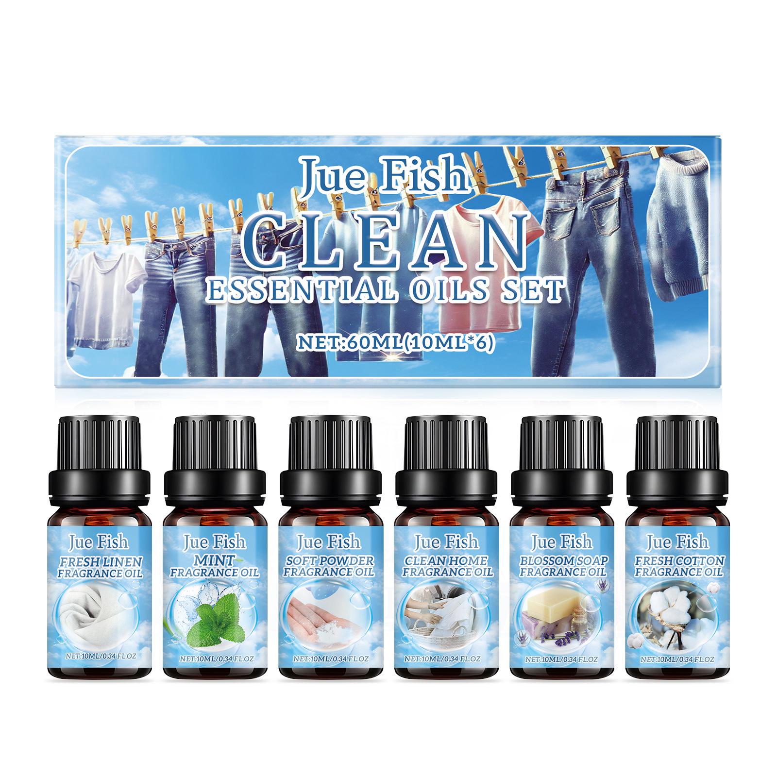 

Jue-Fish Fresh & Natural Cleaning Essential Oil Set with Long-Lasting Fragrance for Humidifiers