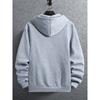 Men's Casual Trendy Letter Zip Hoodie with Letter Print, Hooded Sweatshirt Men's Top