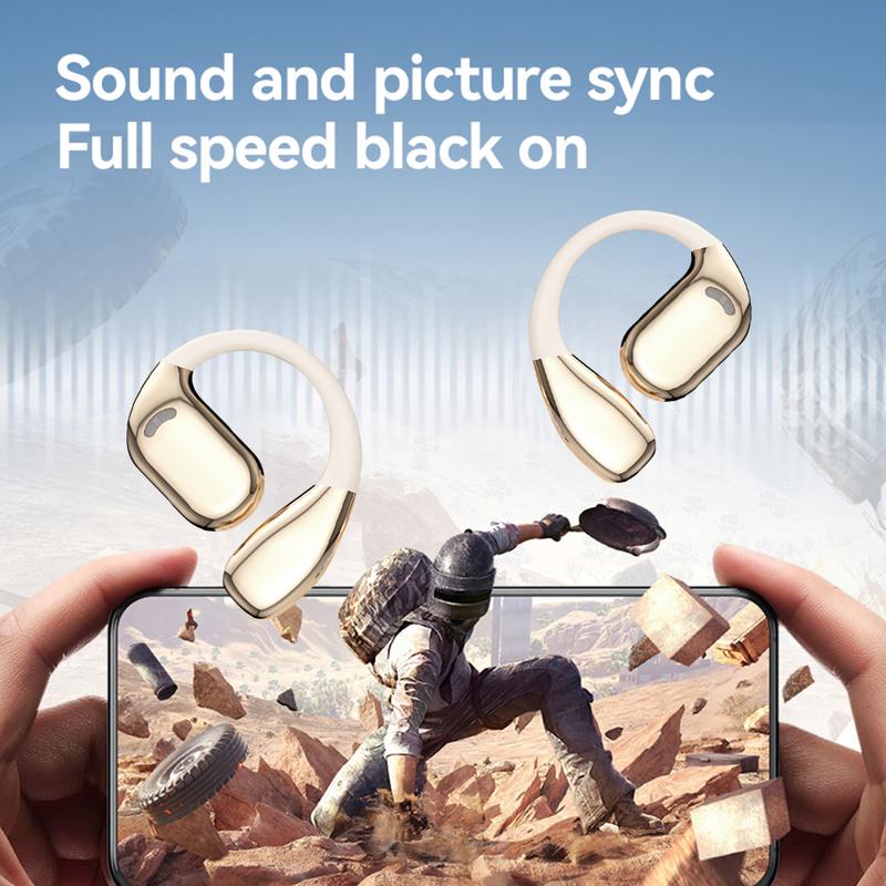 Bluetooth 5.4 Wireless Translation Headphone Multi Languages Business Earphone Ear Hook Noise Cancelling HiFi Stereo Earbud