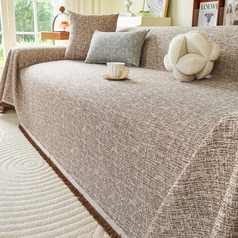 High-End Solid Thick All-Inclusive Sofa Towel Luxury Soft Skin-Friendly Couch Slipcover Dustproof Furniture Protector for Home