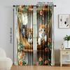 Versatile Polyester Transparent Curtains Home Decoration Fun Animal Cat Use Bedrooms Living Rooms Curtain Set Of 2 Made Washable Room Ready