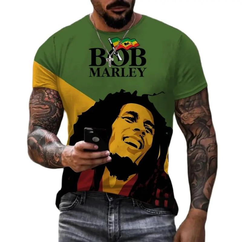 Men's 3D Rock Hip Hop Rap T-shirt Fashion Trend Street Casual Round Neck Short Sleeve Top