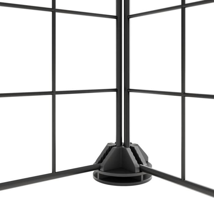 3114031 vidaXL Cage animaux de compagnie à 8 panneaux Noir 35x35 cm Acier