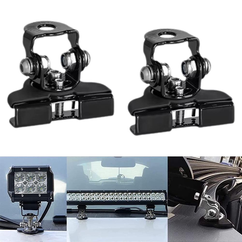 2PCS Universal Car Auto Hood LED Work Light Bracket Holder Clamp Engine Cover Mounting Clamp Bar Mount Bracket For ATV SUV