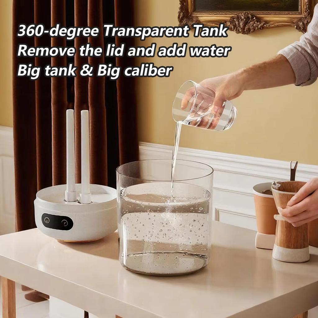 Large Capacity Dual Spray Humidifier Desktop Aroma Diffuser Home Bedroom Remote Timer Ambient Light Screen Display Mist Maker