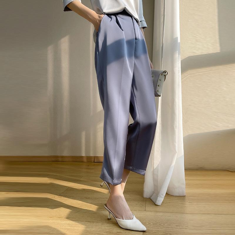 

Ацетатный сатин Высококлассные Женские Девятиточечные Повседневные и Модные Темпераментные Прямые Повседневные Брюки Универсальные и Простые, Чтобы Они Выглядели Стройными XXL