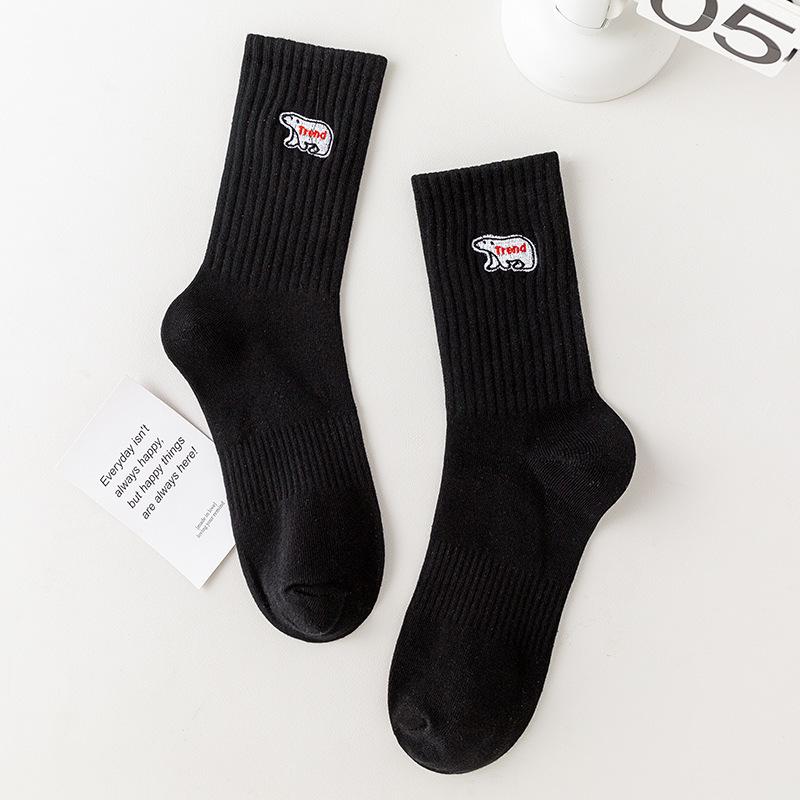 Trendy Men's Mid-Calf Embroidered Sports Socks - Yu Wenle Style