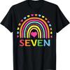 7 Years Old Rainbow 7th Birthday Gift For Girls Boys Kids T-Shirt
