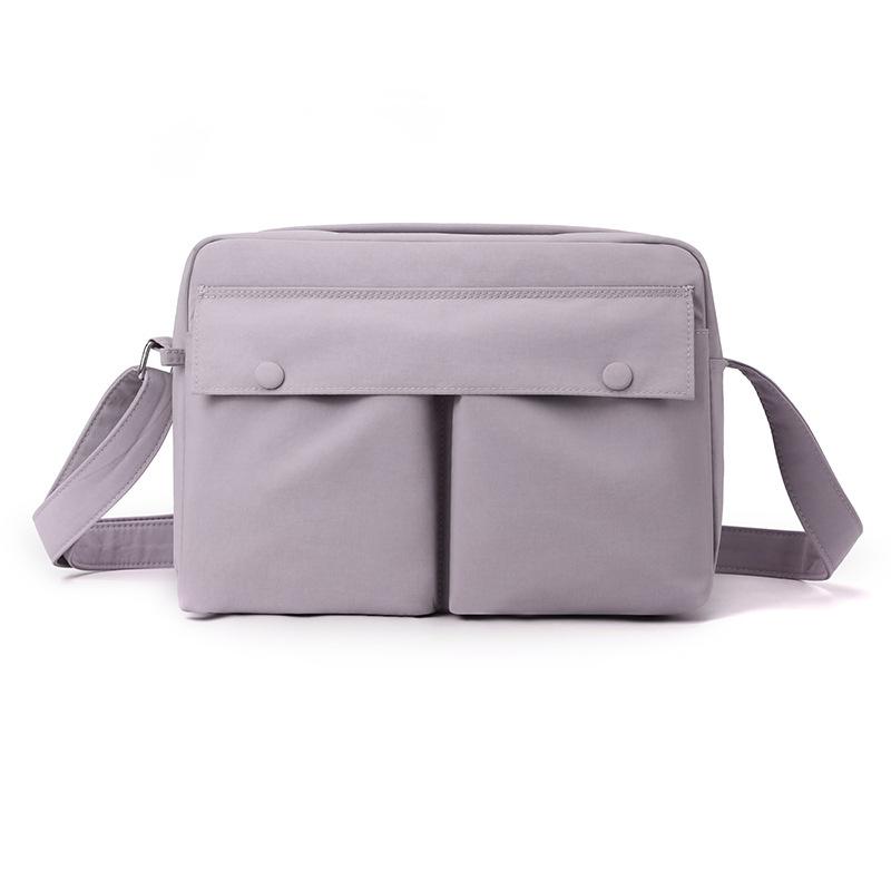 New Waterproof Nylon Cloth Niche Simple Multi-Compartment Printable Logo Bag Women'S Versatile Shoulder Messenger Bag