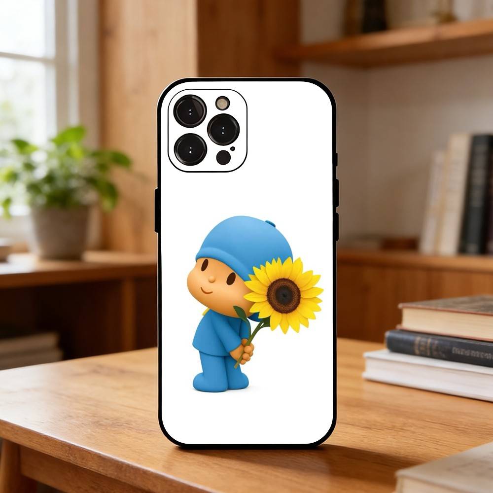 SÜßE P-Pocoy-o Handyhülle Für iPhone17 16 15 14 13 12 11 Pro Max Plus,5G Weiche Schwarze Hülle
