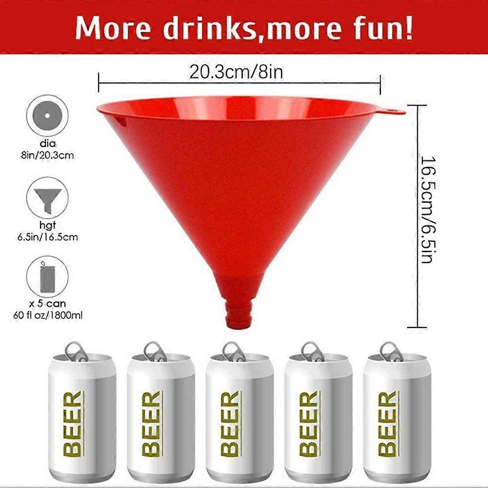 Heavy Duty Double Head Beer Funnel with Valves for College Parties, Birthday, Carnival - Leak-Proof, High Capacity, No Spill