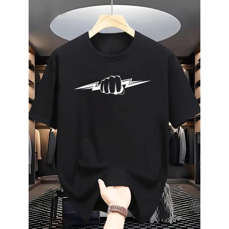 

Европейские размеры Футболка с коротким рукавом с крутым принтом кулака, излучающая силу, яркая и привлекающая внимание, идеально подходит для занятий спортом и фитнесом S чёрный