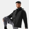 Li-Ning Fitness Series Solid Color Zipper Hooded Comfortable Breathable Fleece Three-In-One Warm Water-Resistant Jacket Men Jacket Black AWBU009-1