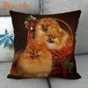 Nice Pomeranian Dog Pillowcase Bedroom Home Decorative Cover 45x45cm Square Zipper Pillow Cases Cotton Linen Fabric No Fade