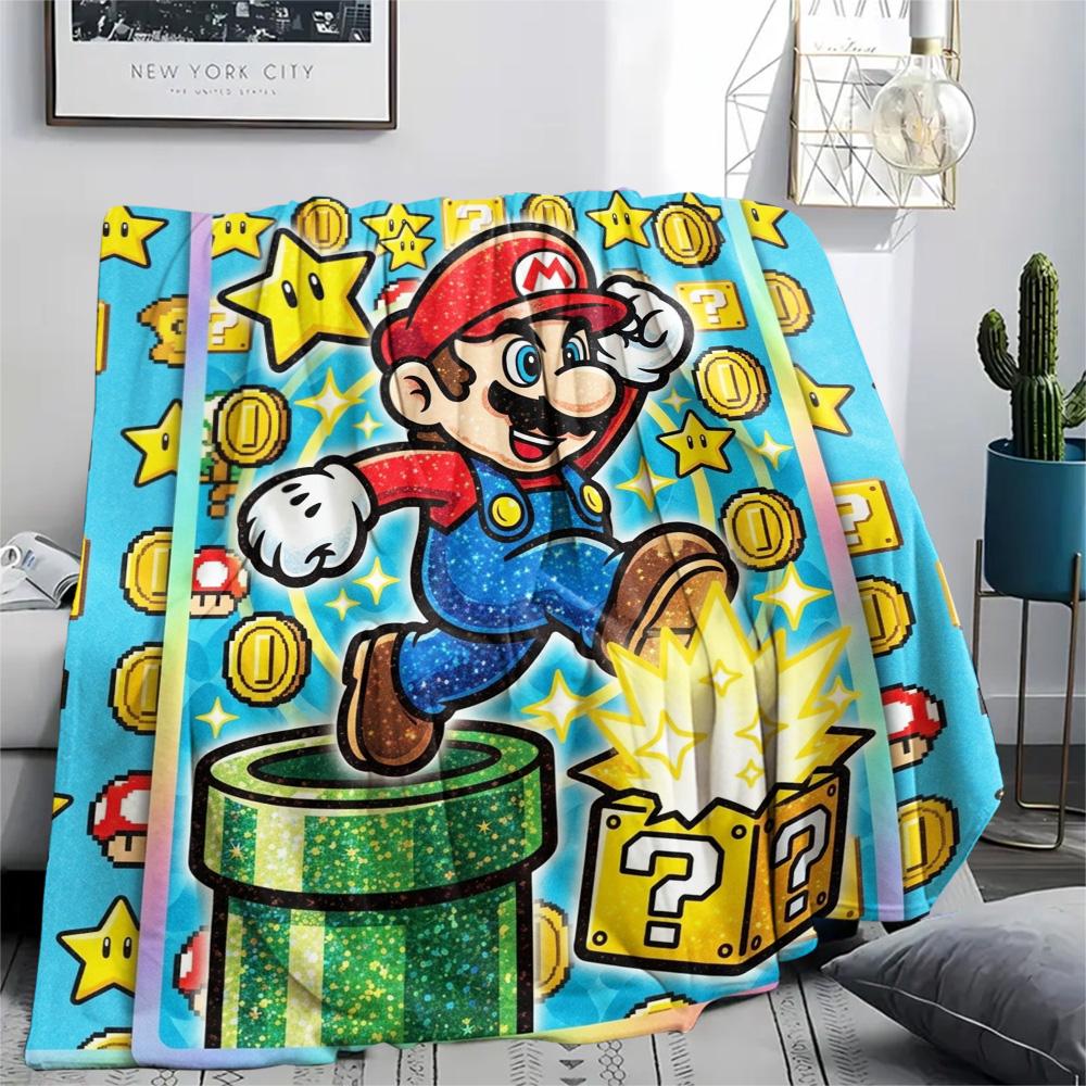 

Super Mario Print Flannel Blanket, Ultra Soft High Quality All Seasons Warm Throw, Home Decor Cozy Blanket, Perfect Christmas Gift 80cm x 120cm