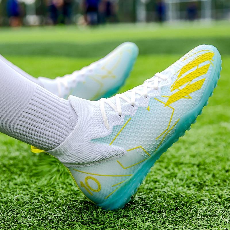 New high-top football shoes, boys and girls, youth training shoes, long nails, broken nails, football shoes
